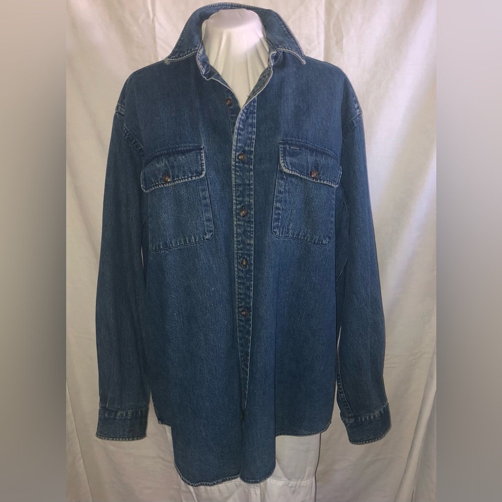 Ralph Lauren Vintage Men’s Dark Blue Denim Shirt Jacket
